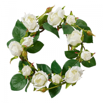 Kranz aus künstlichen Rosen 24cm (weiss)